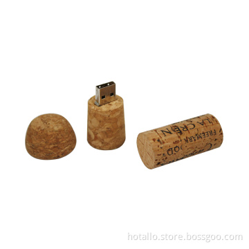 Custom Logo Wood Bottle Cork USB Flash Drive